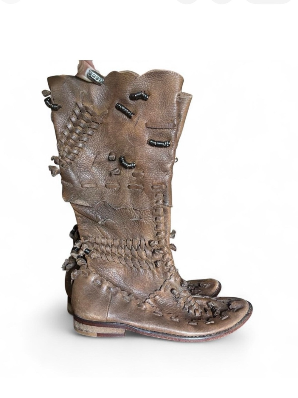 Free people Brown Women’s Hand-Stitched Leather Knee Boot